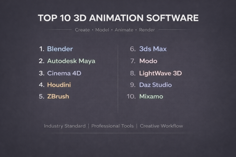 Top 10 3D Animation Software: Features, Pros, Cons & Comparison - Cotocus