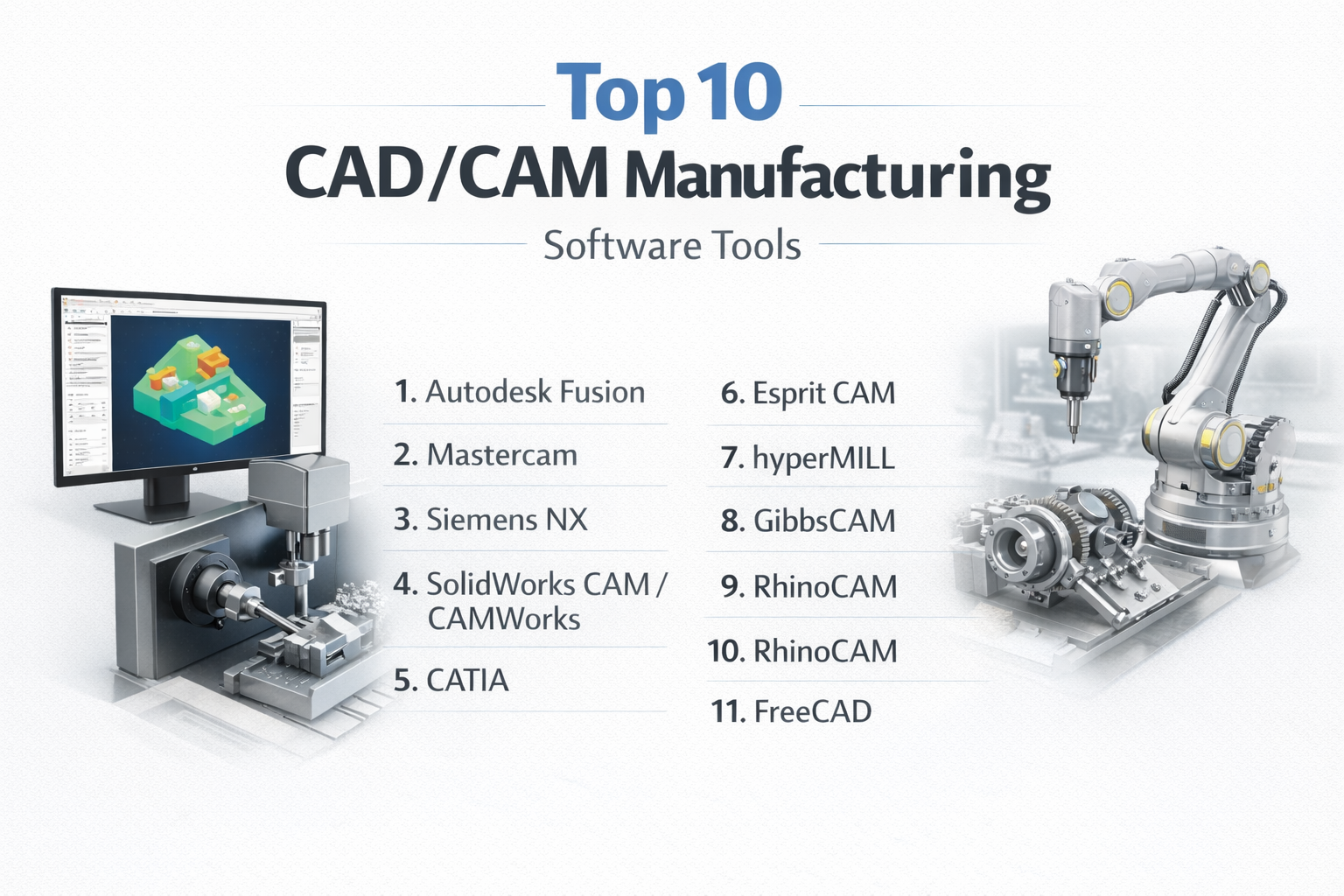 Top 10 CAD/CAM Manufacturing Software: Features, Pros, Cons ...